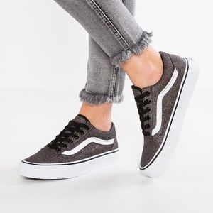black glitter vans
